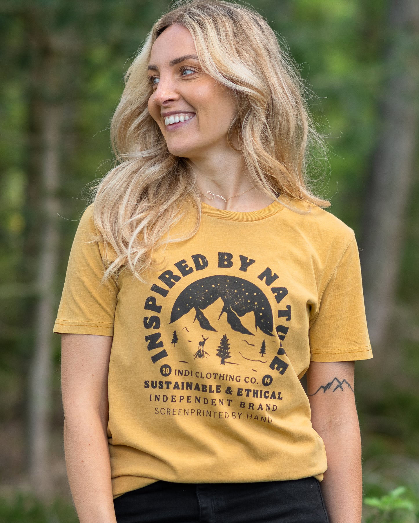 'Inspired By Nature' T-shirt in Vintage Ochre
