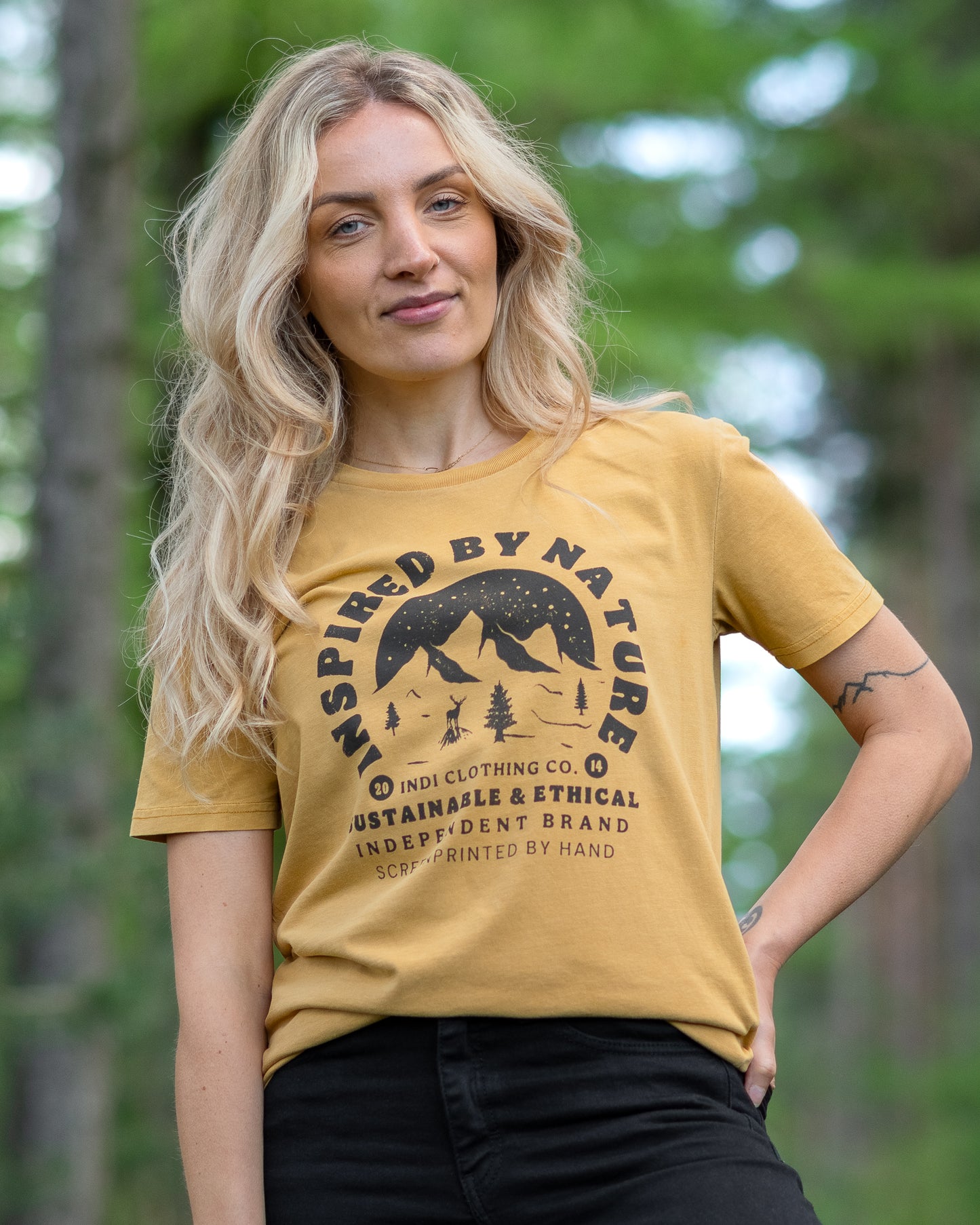 'Inspired By Nature' T-shirt in Vintage Ochre
