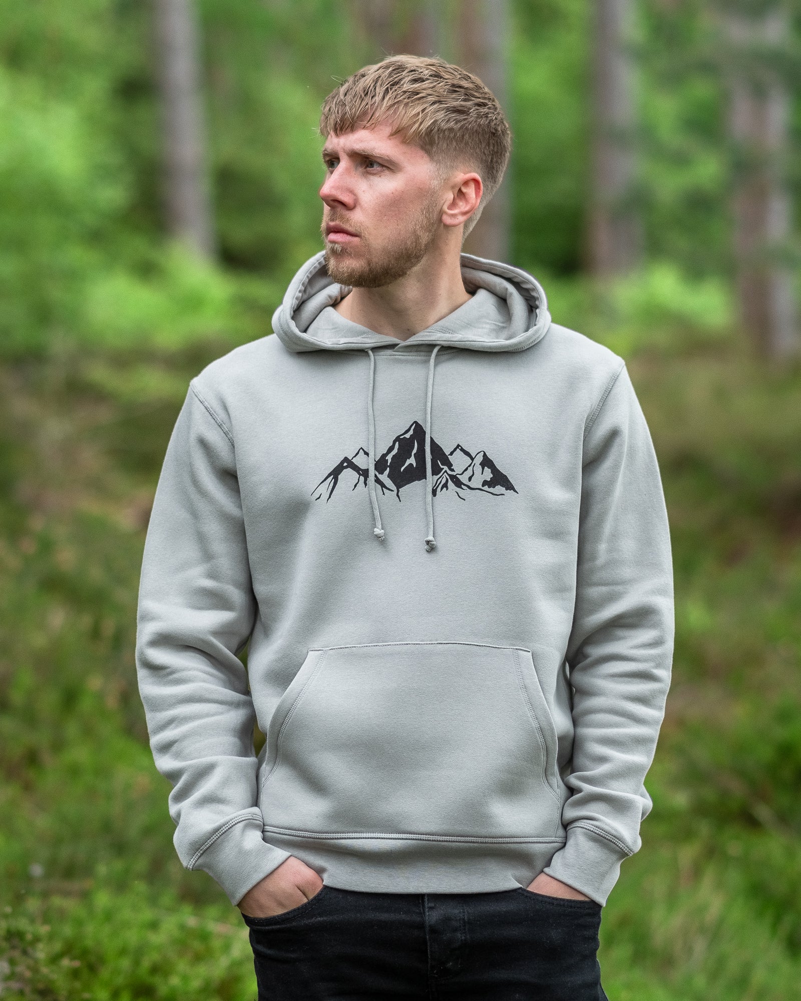 The Mountains Hoodie in Pure Grey – Indi Clothing Co