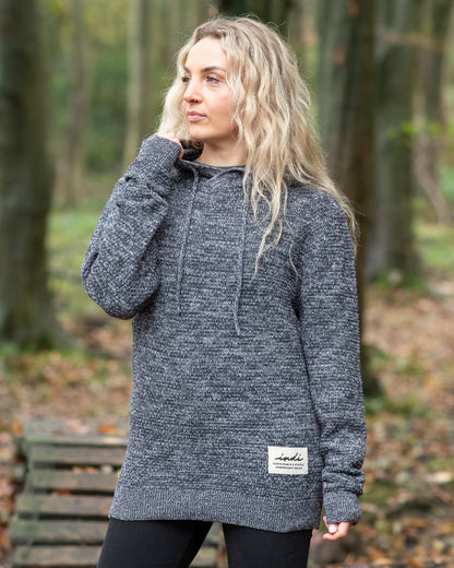 Chunky Knit Hoodie 2.0 in Grey Marl