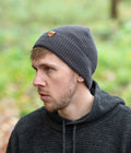 Waffle Knit Beanie in Graphite