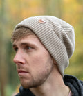 Ribbed Knit Beanie in Heather Beige