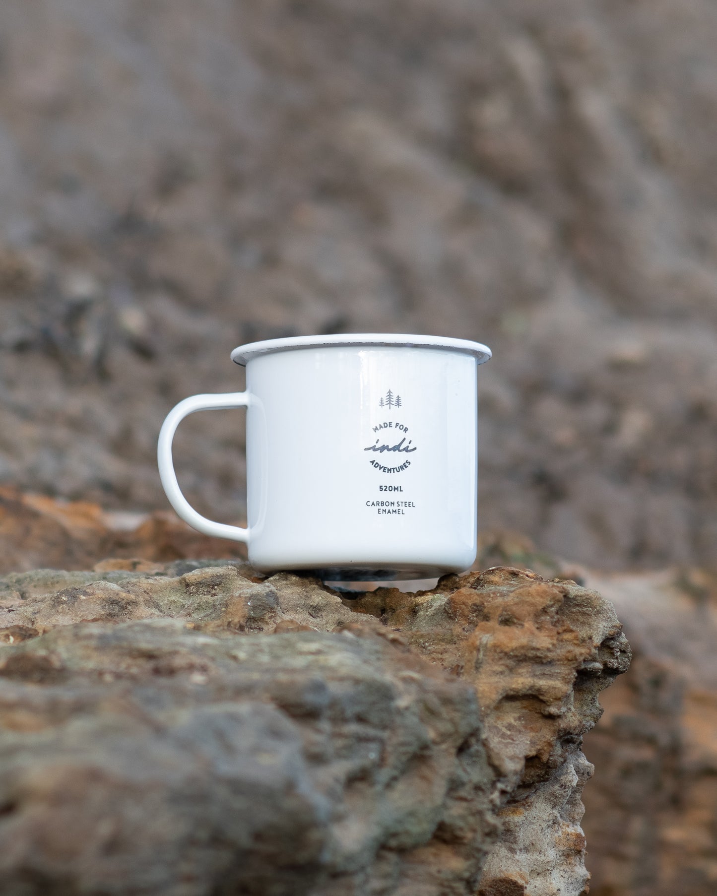 Indi 'Made for Adventures' Large Enamel Mug (520ml)