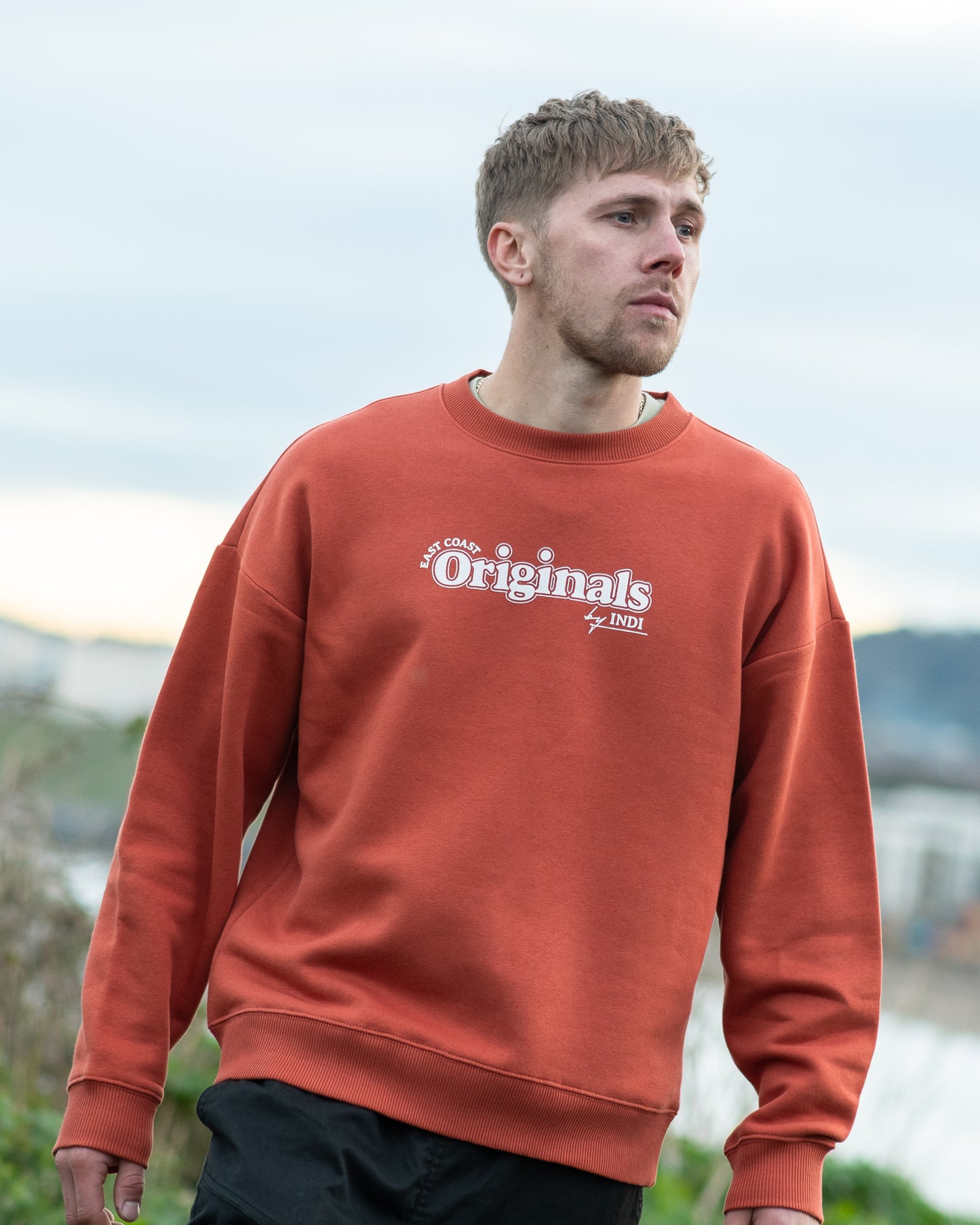 'East Coast Originals' Oversized Sweater in Brick