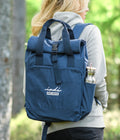 Roll-Top Backpack with Handles in Muted Navy