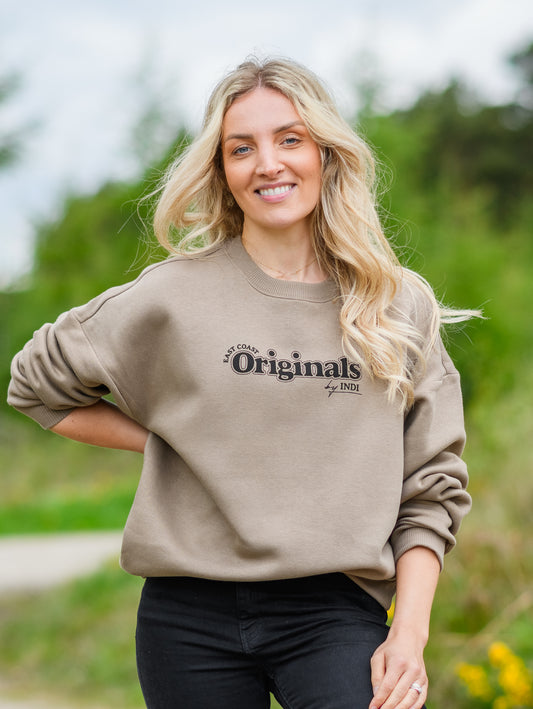 'East Coast Originals' Oversized Sweater in Stone