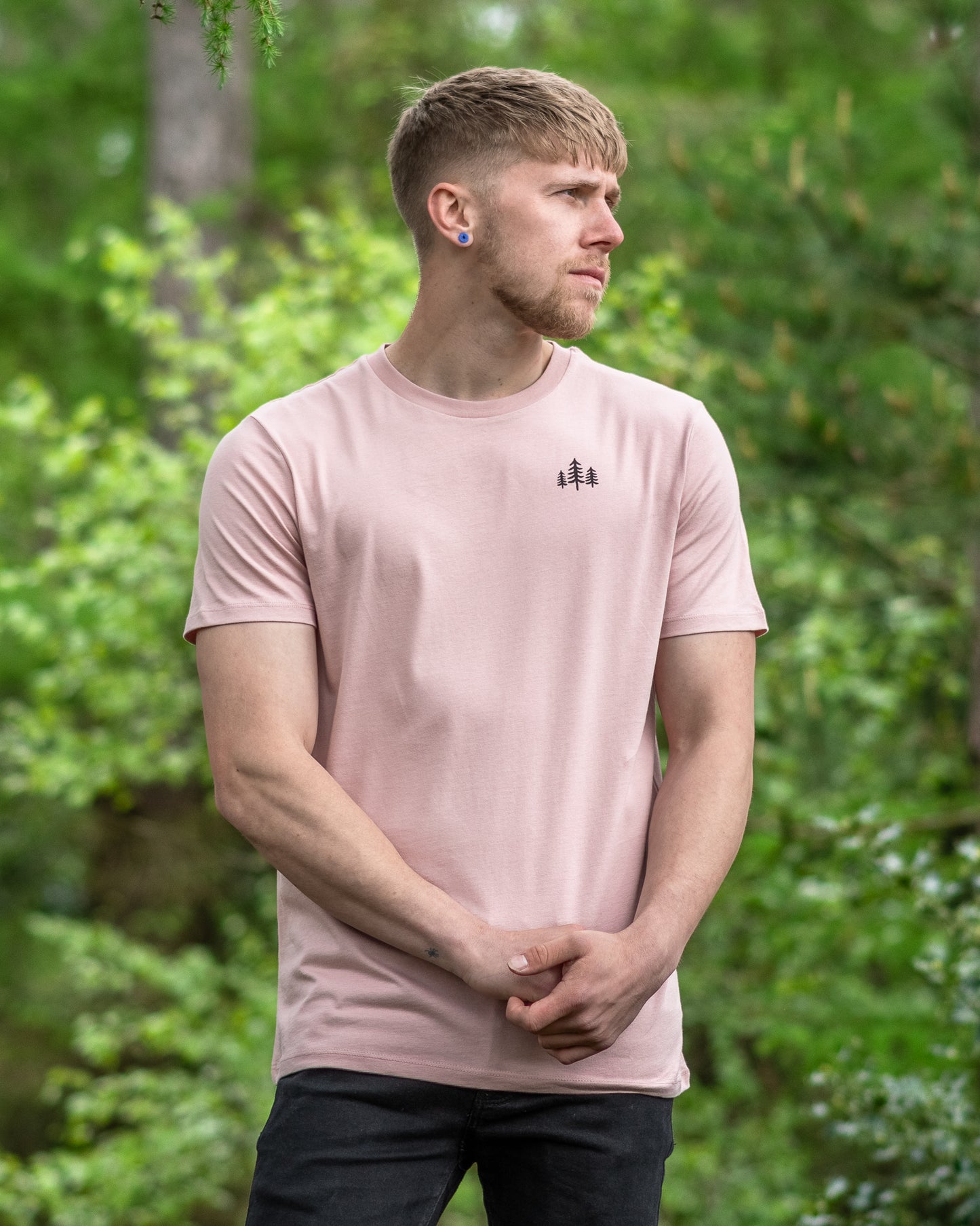 Trees Emblem 2.0 T-shirt in Dusty Pink