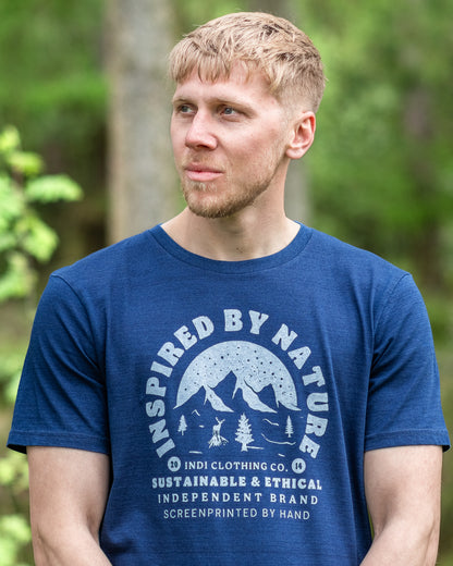 Inspired By Nature Faded Organic T-shirt in Denim Blue