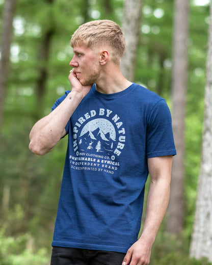 Inspired By Nature Faded Organic T-shirt in Denim Blue