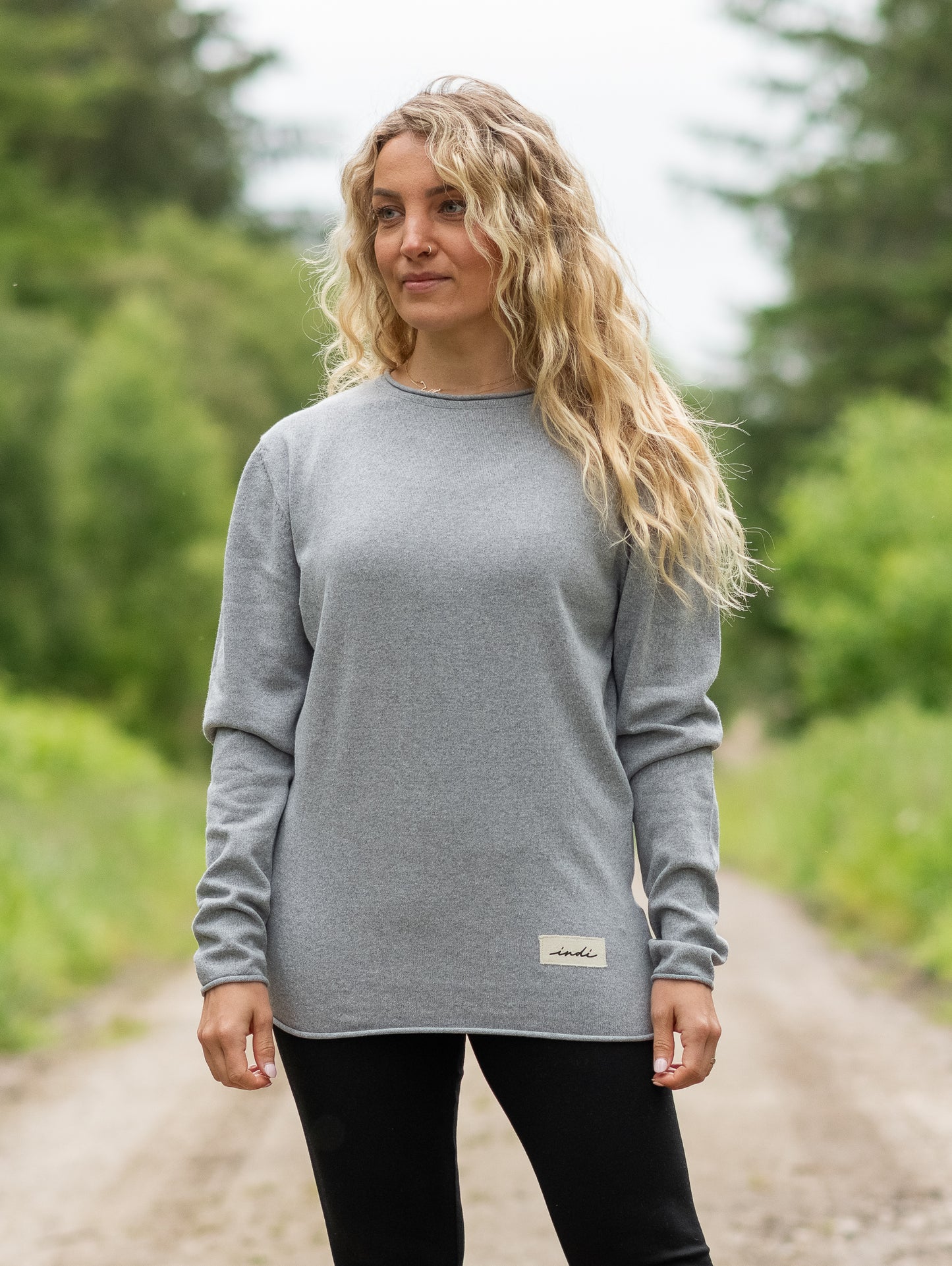 EcoBlend Lightweight Sweater in Light Grey