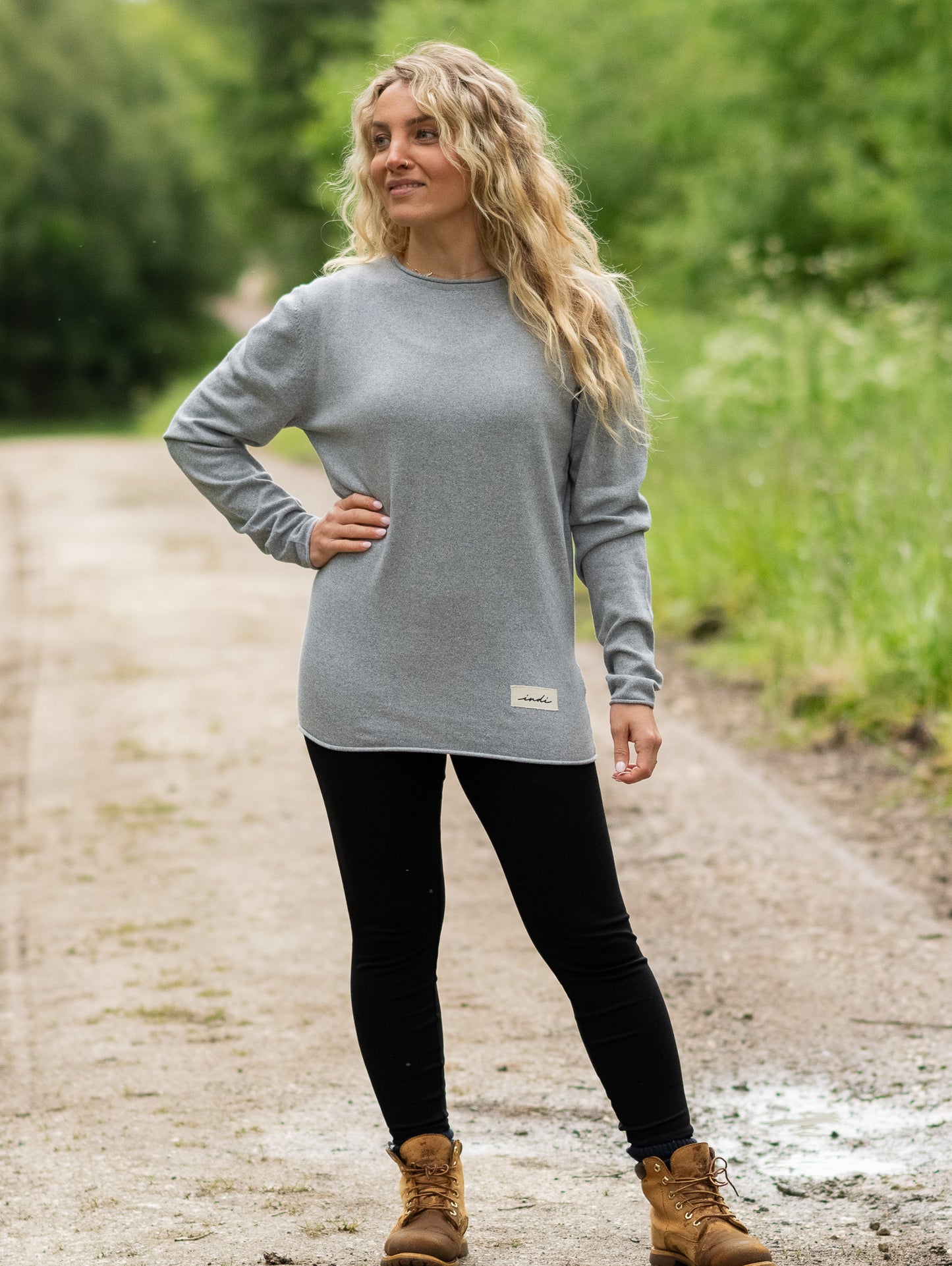 EcoBlend Lightweight Sweater in Light Grey