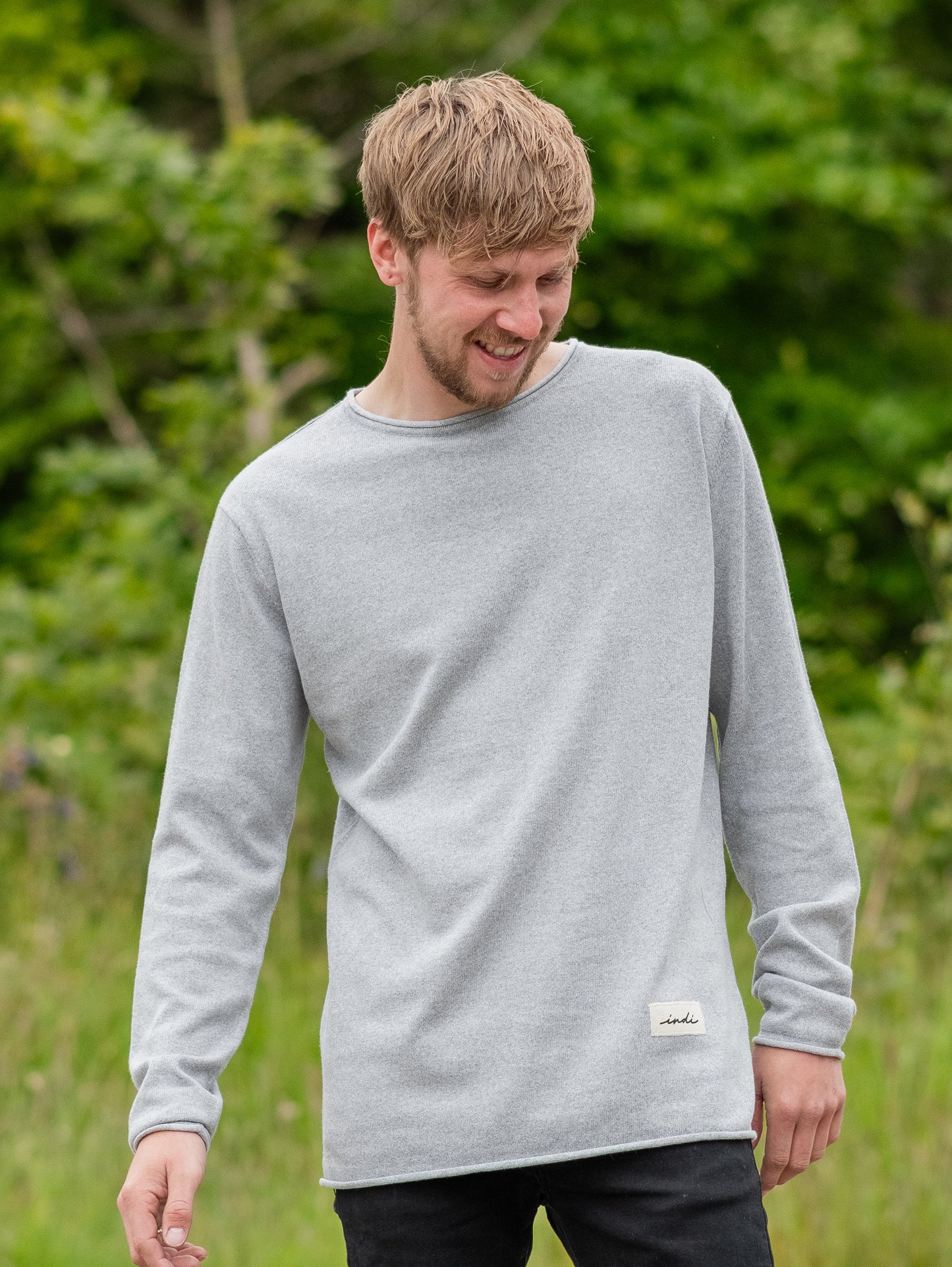 EcoBlend Lightweight Sweater in Light Grey