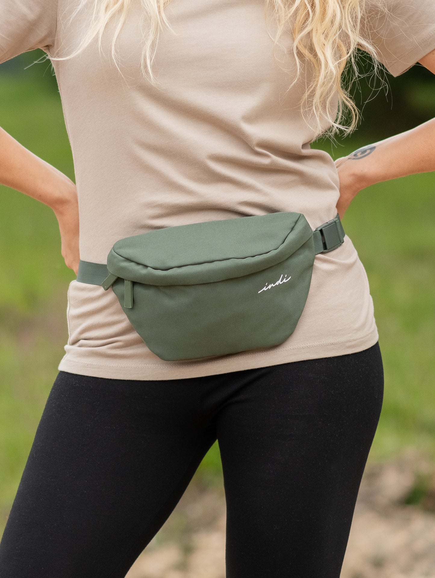 EcoJourney Minimal Cross Body Bum Bag in Pine Green