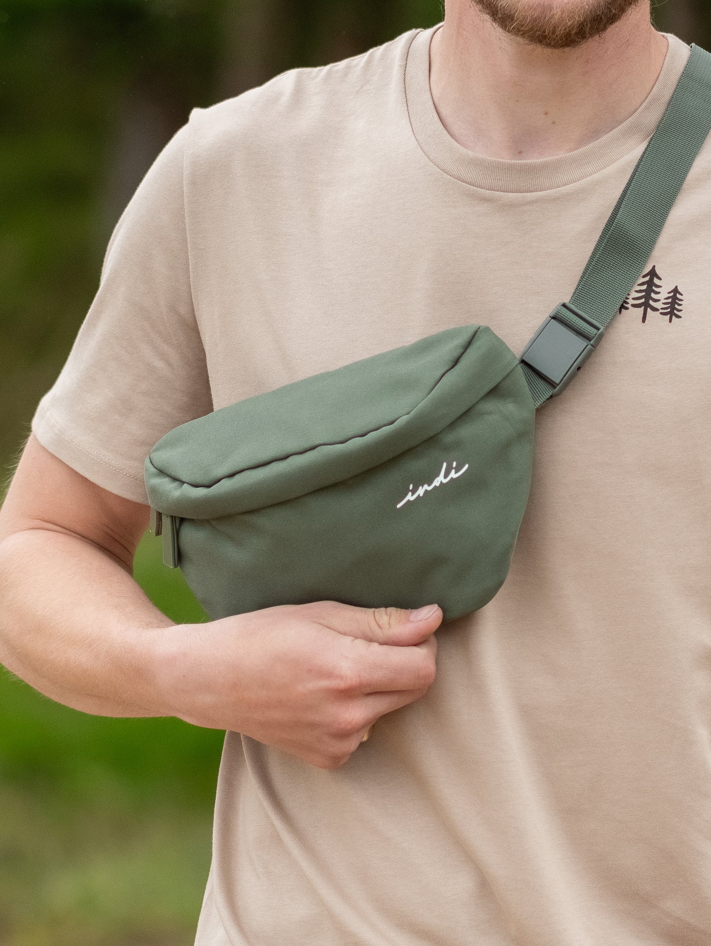 EcoJourney Minimal Cross Body Bum Bag in Pine Green