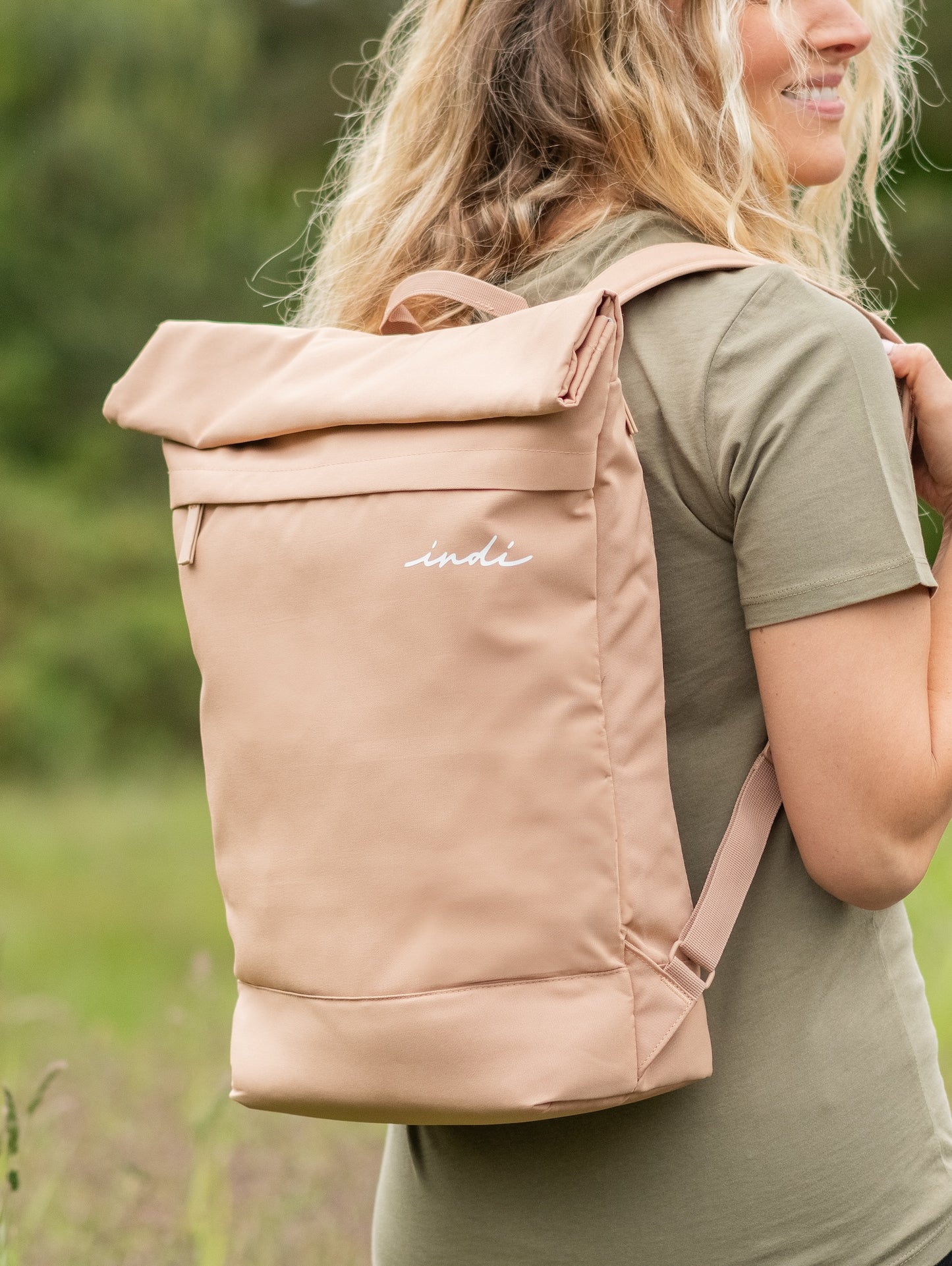 EcoJourney Minimal Roll-Top Backpack in Hazelnut