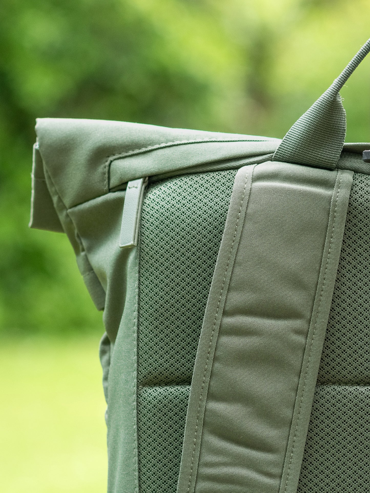 EcoJourney Minimal Roll-Top Backpack in Pine Green