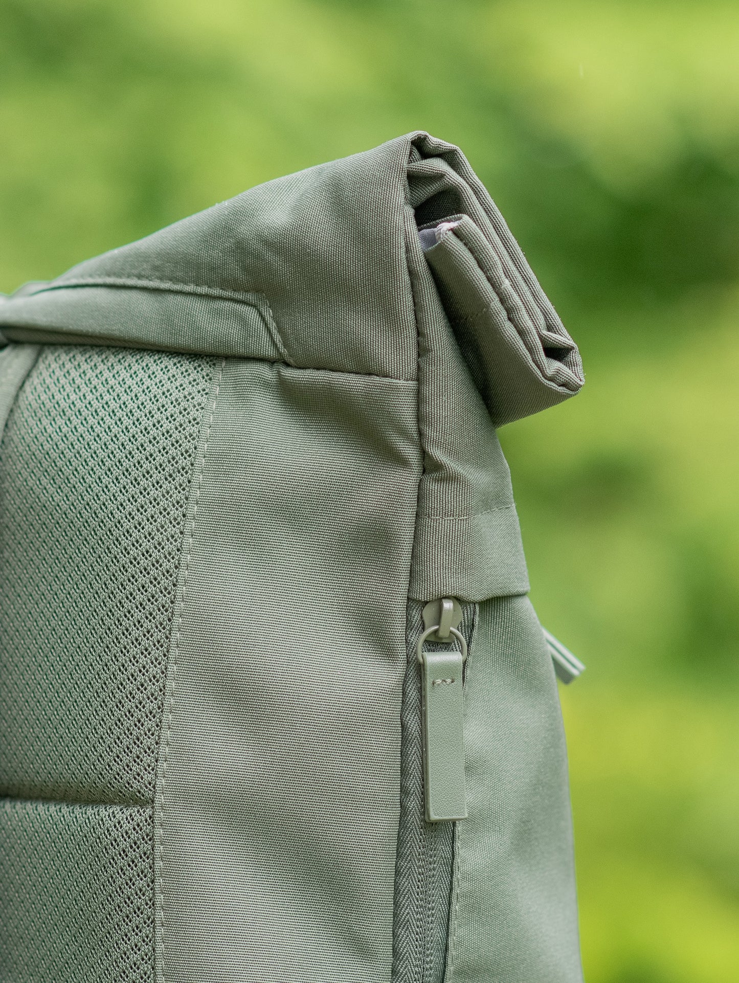 EcoJourney Minimal Roll-Top Backpack in Pine Green