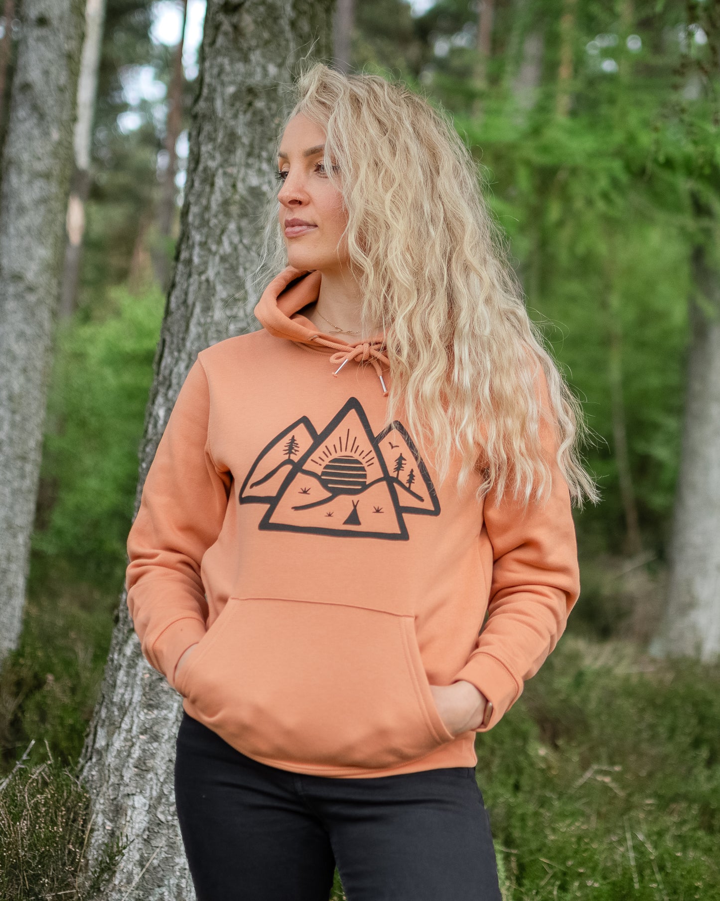 Wild Sunrise Deluxe Hoodie in Dusty Orange