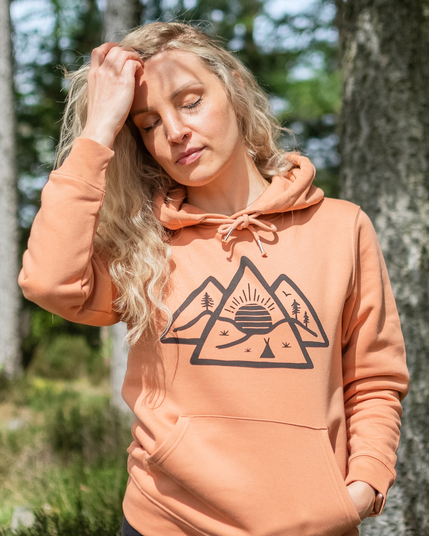 Wild Sunrise Deluxe Hoodie in Dusty Orange