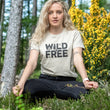 'Wild & Free' T-shirt in Beige