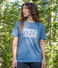 'Trees & Seas' T-shirt in Heather Blue