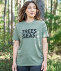 'Trees & Seas' T-shirt in Heather Khaki